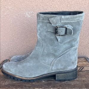 Elyse Walker Gray Suede Ankle Boots